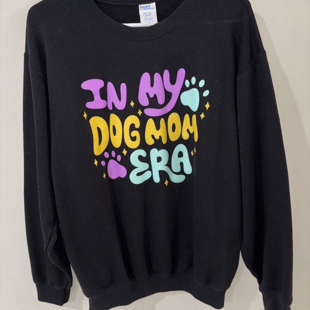 Port and Company Black Sweatshirt with Colorful Print